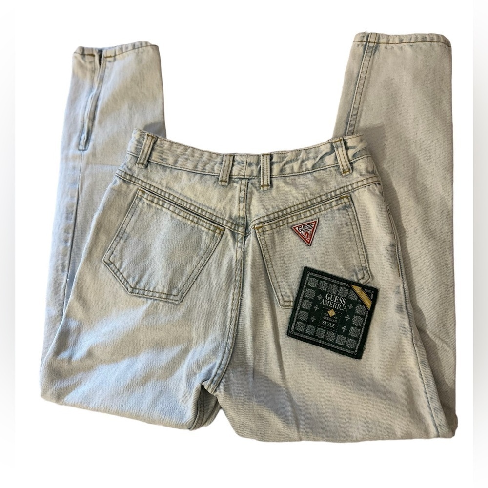 RARE Vintage 80s Guess by GEORGES MARCIANO Light Wash Patched High Waist Jeans